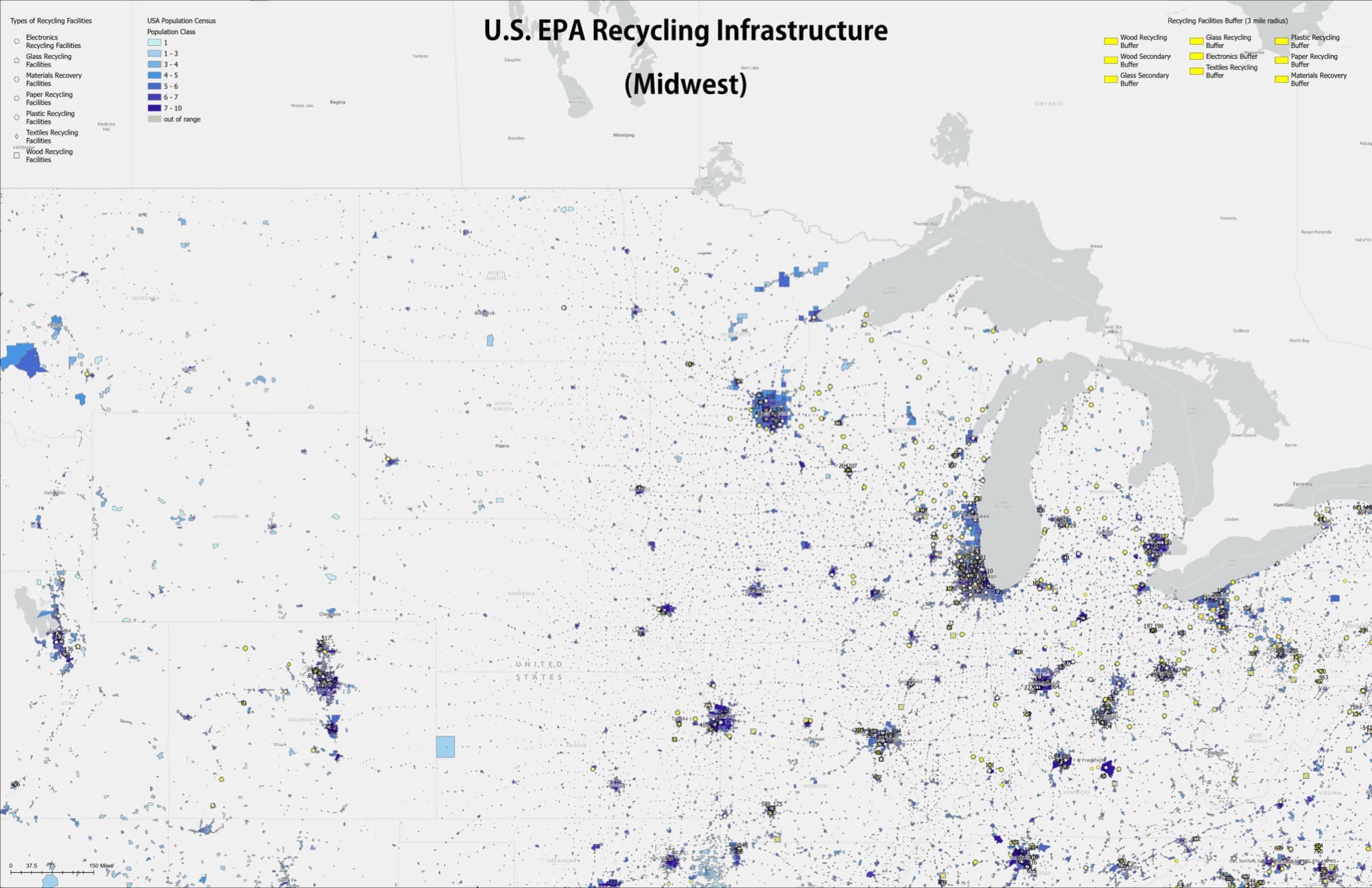 U.S. EPA Recycling Infrastructure — Midwest region