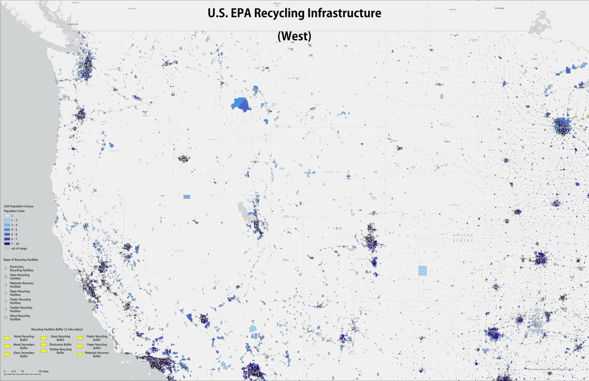 U.S. EPA Recycling Infrastructure — West region